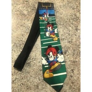Mickey Unlimited Disney Novelty Silk Neck Tie Mickey Mouse Football